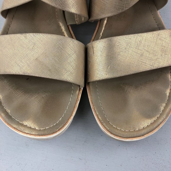 EuroSoft Women's Size 10M Candace Gold Metallic Back Zip Open Toe Sandals - Picture 5 of 14